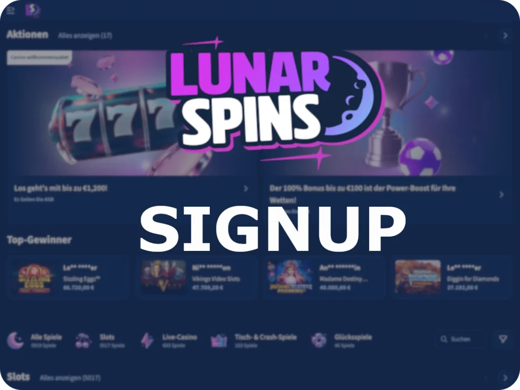 LunarSpins SignUp