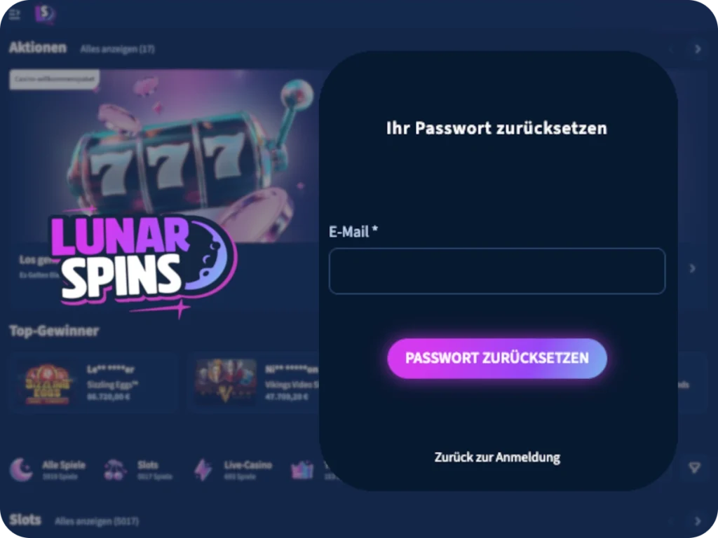 Lunarspins Forgot Pass