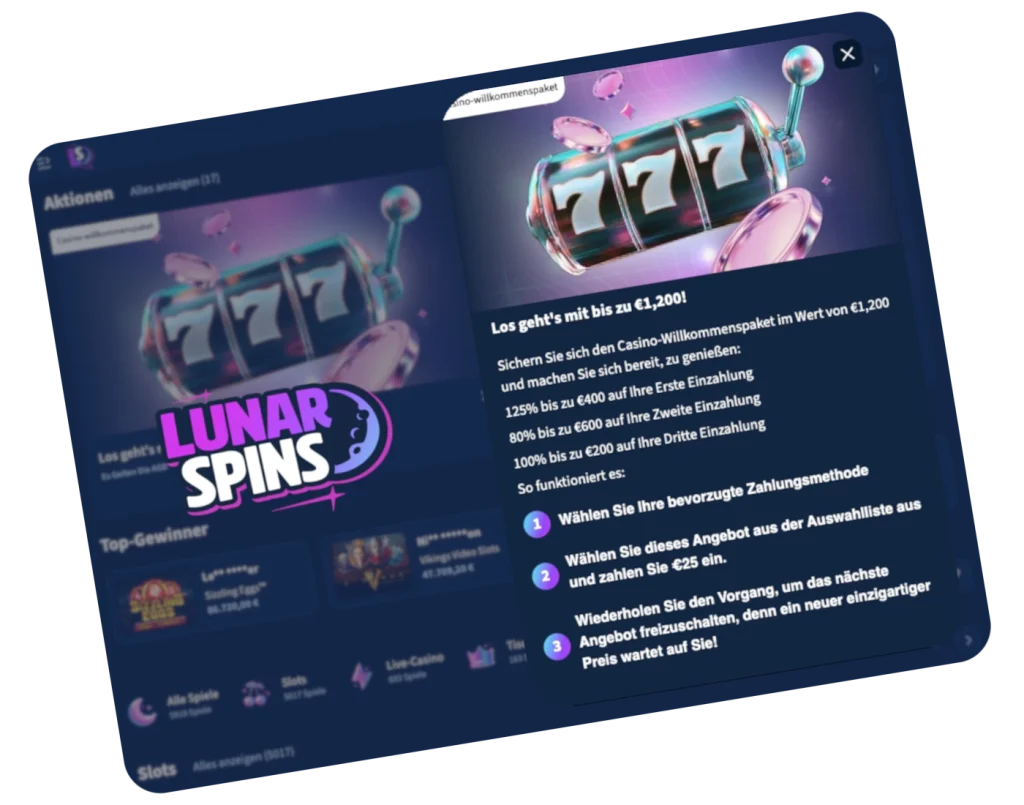 Lunarspins Welcome Bonus