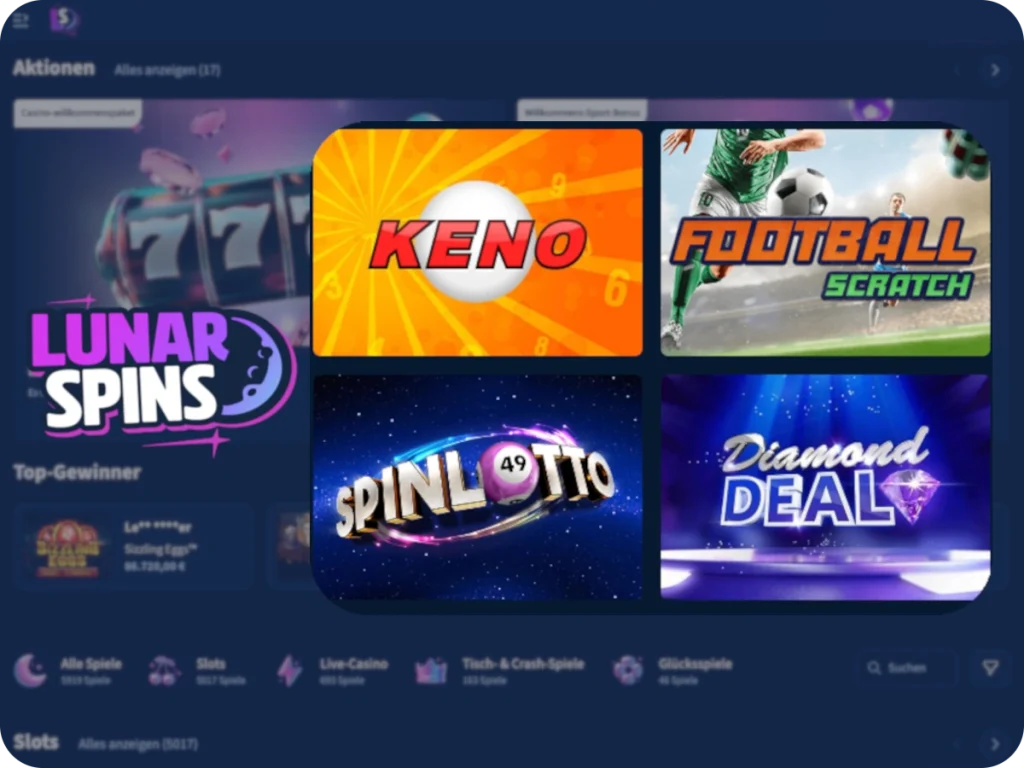 lunar spins Glücksspiele